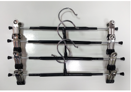 Плечики-прищепка для тяжелых брюк, юпок, штанов 30см (чорний силікон)